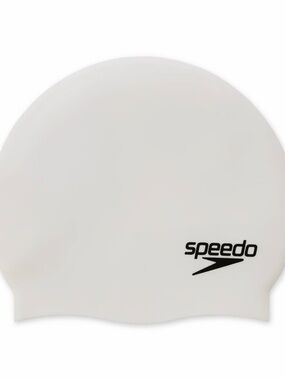 Speedo Adult Silicone Cap - White: One Size Fits Most, Swimming Accessory